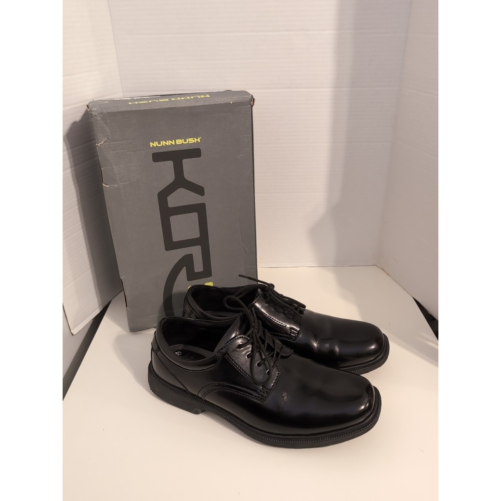 Nunn Bush Baker Street Mens Black Leather Shoes‎ Size 10.5W Comfort Gel